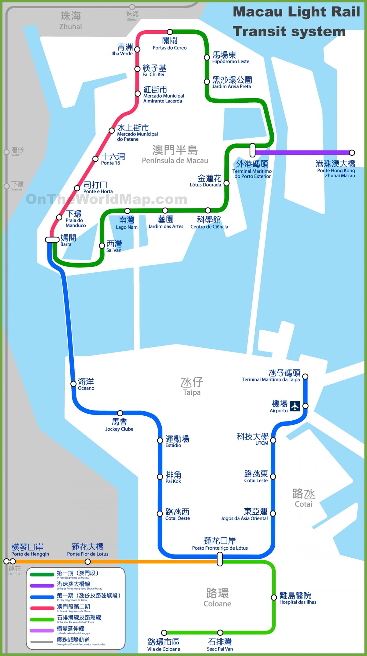 Macau mtr ਨਕਸ਼ਾ