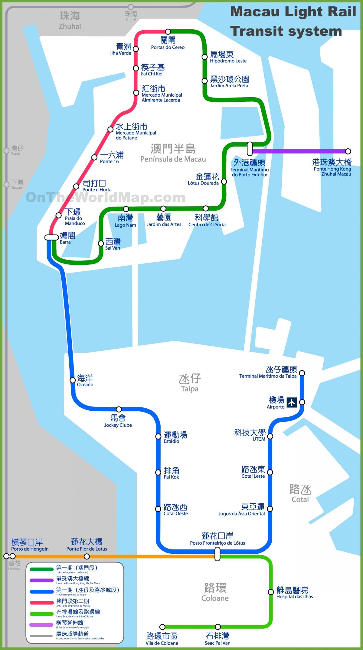 Macau mtr ਨਕਸ਼ਾ