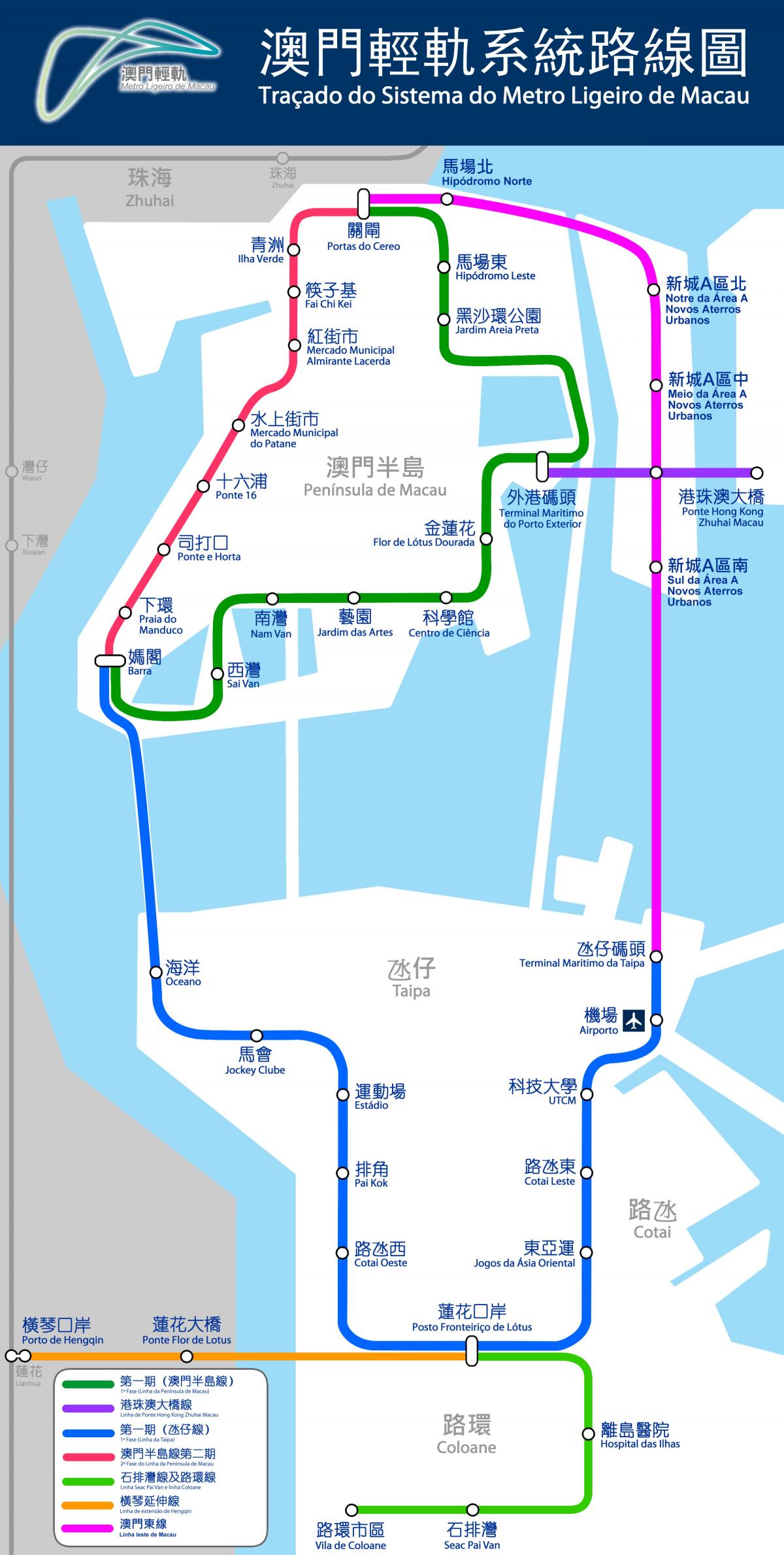 ਨਕਸ਼ਾ Macau ਦੇ ਗੱਡੀ